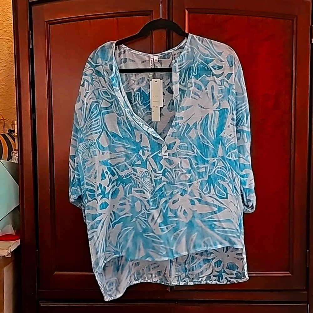 Turquoise Floral Shirt